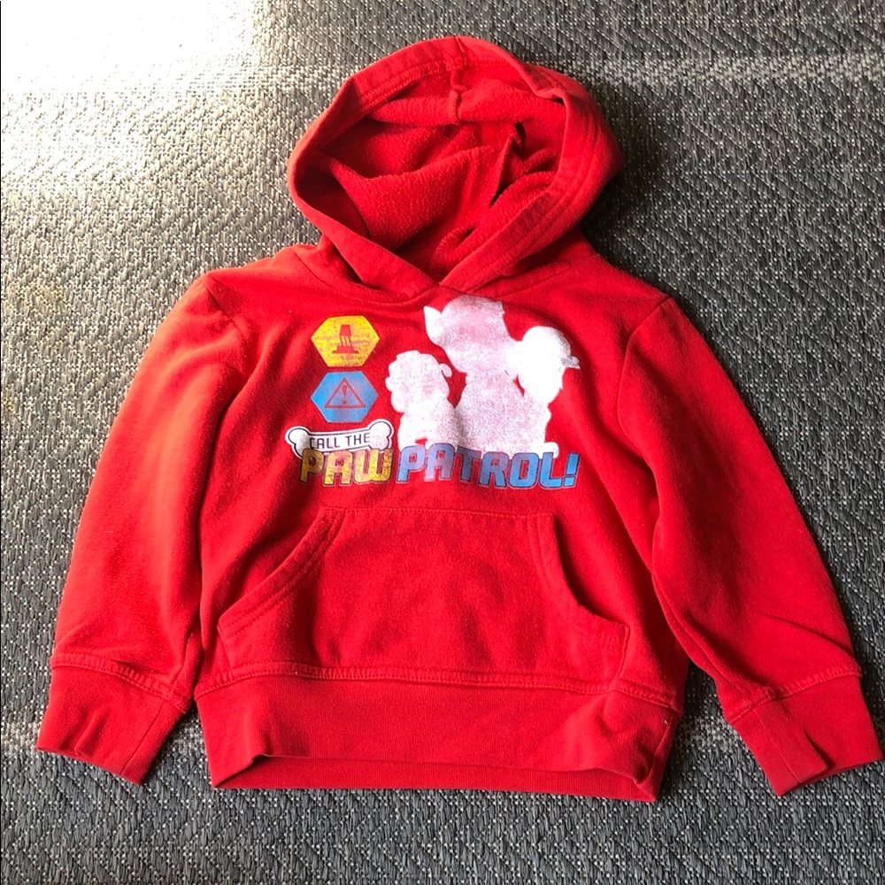 Nickelodeon Paw Patrol Red Kids Hooded Sweatshirt with Badge Graphics